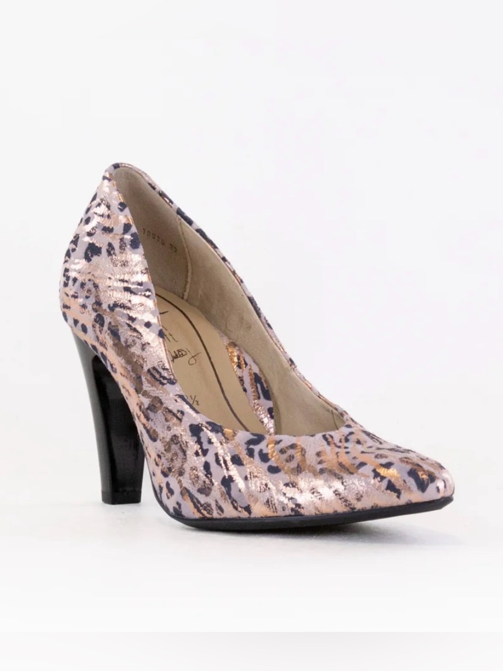 Puder Leopard Franziska Leather Pump - Ara - size 8 - new - distressed box
